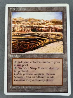 Strip Mine 4th Edition-MTG-Never Played Near Mint-Vintage Magic the Gathering - Image 1