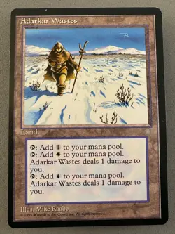 Adarkar Wastes Ice Age Rare Regular-MTG-LP EX-Dual Land “Pain Land” - Image 1