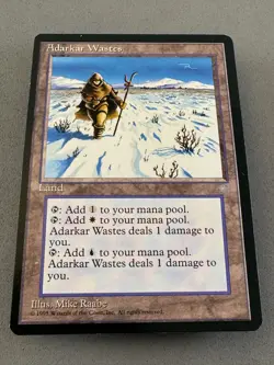 Adarkar Wastes Ice Age Rare Regular-MTG-LP EX-Dual Land “Pain Land” - Image 3