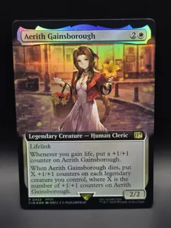MTG - Aerith Gainsborough - EXTENDED ART FOIL - FIN 423 - Rare - 2W - NM - Image 1