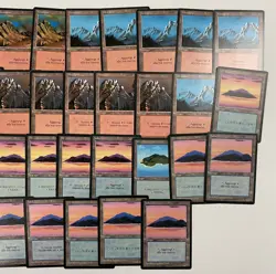 MTG Magic The Gathering FBB Foreign Black Border Land Lot of 36 HP-NM AD91 FB2 - Image 3