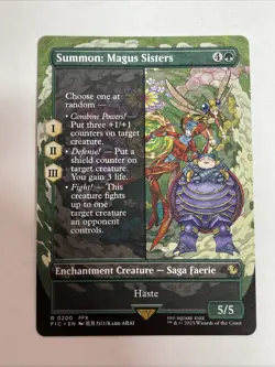 Summon: Magus Sisters (Borderless) Commander: Final Fantasy #200 Rare - Image 1