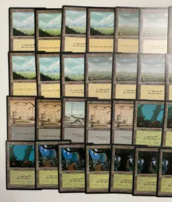 MTG Magic The Gathering FBB Foreign Black Border Land Lot of 38 HP-NM AD91 FB1 - Image 2