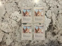 Mtg Serra Angel Revised x4 - Magic the Gathering Revised Serra Angel Played - Image 1