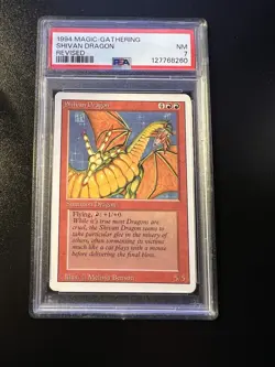 MTG Shivan Dragon Revised PSA 7 NM Magic The Gathering - Image 1