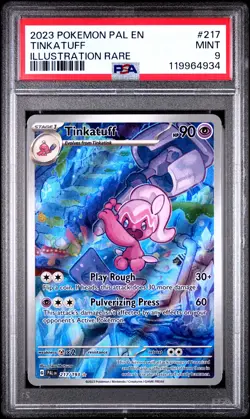 2023 POKEMON PAL EN-PALDEA EVOLVED ILLUSTRATION RARE #217 TINKATUFF PSA 9 - Image 1