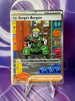 Lt. Surge’s Bargain 185/132 SIR Pokemon TCG Mega Evolutions (Pack Fresh) NM+/M - Image 1