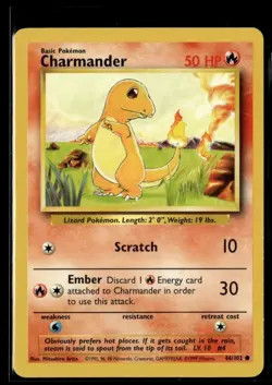 1999 Pokemon Base Set Unlimited Normal Charmander 46 - Image 1