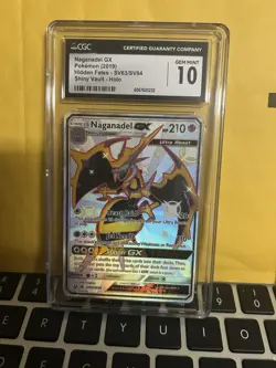 2019 Pokemon Sun & Moon Naganadel GX Hidden Fates CGC 10 SV63/SV94 - Image 1
