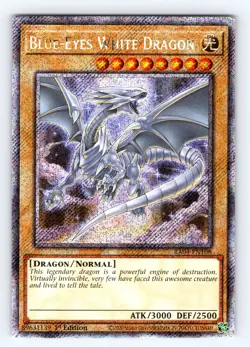 Yugioh Blue-Eyes White Dragon RA04-EN108 Alt Art 1st Platinum Secret Rare - NM?? - Image 1