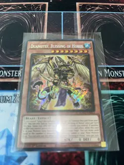 DUAMUTEF, BLESSING OF HORUS 1ST EDITION SECRET RARE AGOV-EN012 YUGIOH! - Image 1