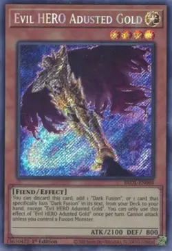 Yugioh! Evil HERO Adusted Gold - BROL-EN068 - Secret Rare - 1st Edition Near Min - Image 1