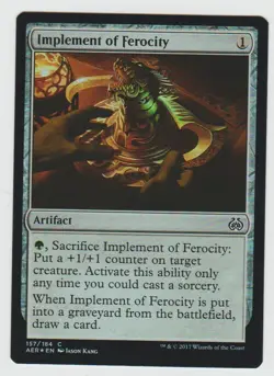 FOIL Implements of Ferocity Aether Revolt Magic The Gathering Card MTG NMMT - Image 1