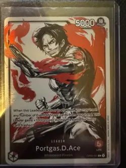 One Piece Card Game Portgas D Ace OP03-001 Portgas.D.Ace Alt Art Leader - Image 1