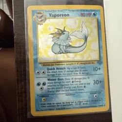Pokemon TCG Vaporeon Jungle Holo Rare Card 12/64 Moderately Played - Image 1