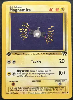 Magnemite 60/82 1st Edition Non Holo - 1st Edition Team Rocket Pokemon Card - LP - Image 1