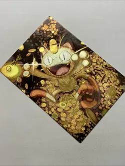 Meowth Coin Cat Pokemon Foil Holo Card Anime Rare Full Alt Art 52 Arcade Pokedex - Image 4