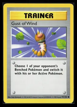 Shadowless Gust of Wind 93/102 Common Base Set Pokemon Card - Image 1