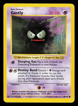 Gastly 50/102 Common Base Set (Shadowless) Pokemon Card - Image 1