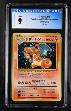 CGC 9 MINT Charizard 1998 CD Promo Japanese 6 Holo Pokemon Card - Image 1