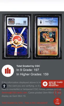 CGC 9 MINT Charizard 1998 CD Promo Japanese 6 Holo Pokemon Card - Image 3