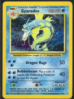 ??Pokemon Gyarados Base Set 1999-2000 4th Print! Holo Rare 6/102 Card - Image 1