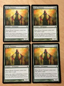 MTG Magic Gathering 4x Elvish Visionary Shards of Alara LP Playset - Image 1