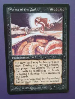 Magic the Gathering MTG The Dark WORMS OF THE EARTH R VLP/EX 1994 Nice! - Image 1