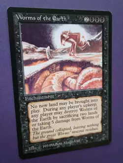 Magic the Gathering MTG The Dark WORMS OF THE EARTH R VLP/EX 1994 Nice! - Image 2