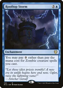 MIC ROOFTOP STORM 1x Rare Magic Midnight Hunt Commander MTG EX - Image 1