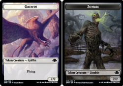 NM Foil Zombie/Griffin Token, Dominaria Remastered Token, Magic the Gathering - Image 1