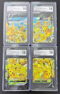 Pikachu V-UNION Celebrations Complete Set 4 Japanese Pokemon S8a CGC 10 HCQL 1 - Image 1