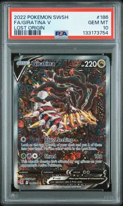 PSA 10 2022 POKEMON SWORD & SHIELD LOST ORIGIN #186 FULL ART/GIRATINA V - Image 1