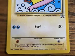Pokemon Wotc Black Star Promo # 28/53 SURFING PIKACHU,,, Never Played,, look - Image 3