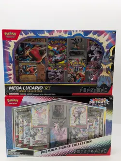 Pokemon TCG PRISMATIC EVOLUTIONS Premium Figure Collection Box M Lucario! SEALED - Image 1