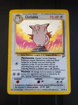 Pokemon Base Set 2 Clefable 5/130 Holo Rare LP - Image 1