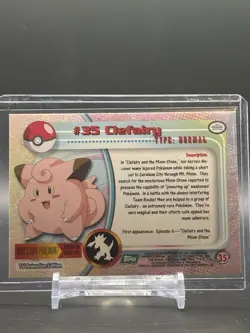 Topps Pokemon Clefairy #35 TV Animation Edition Non Holo Green Logo 1999 NM - Image 2