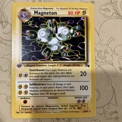 Pokemon TCG Magneton Fossil 26/62 Regular 1st Edition Rare - Image 1