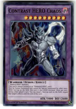 Yugioh Contrast HERO Chaos SDHS-EN041 Ultra Rare NM 1st Edition - Image 1