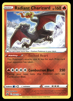 ✅ Pokemon TCG Radiant Charizard Crown Zenith Holo Card 020/159 Radiant ✅NM✅RBAP✅ - Image 1