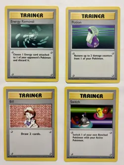 Shadowless Trainer Pokemon Card Lot Bill 91/102 Switch Potion Energy Removal - Image 1