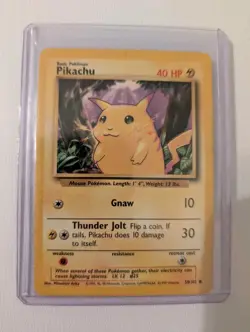 1995 Basic Pokemon Card Yellow Cheeks Pikachu 58/102 - Image 1