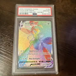 Pokemon Scizor VMAX Rainbow Full Art Secret Darkness Ablaze Card 193/189 PSA 10 - Image 1