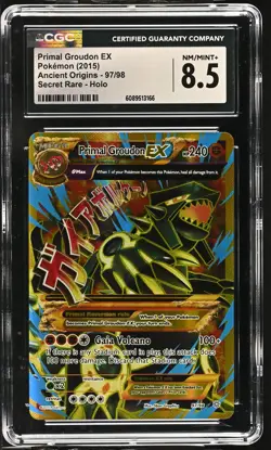 CGC 8.5 Primal Groudon EX Ancient Origins 97/98 Secret Rare Holo Pokemon Card - Image 1