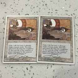2x MTG English White Border Spirit Link Signed Autographed Kaja Foglio - Image 1