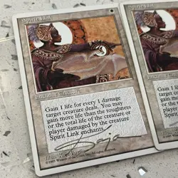 2x MTG English White Border Spirit Link Signed Autographed Kaja Foglio - Image 2