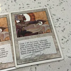 2x MTG English White Border Spirit Link Signed Autographed Kaja Foglio - Image 3
