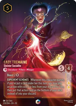 Near Mint Lorcana Lady Tremaine - Sinister Socialite - 233/204 - Enchanted - Hol - Image 1