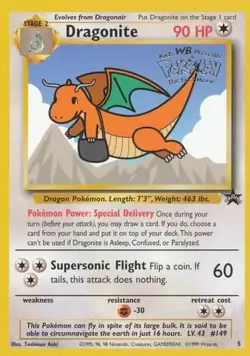 Moderately Played Dragonite - 5 - Mewtwo Strikes Back theatrical release Pokemon - Image 1