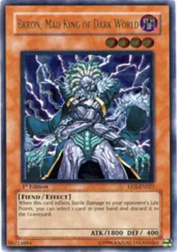 Brron, Mad King of Dark World - EEN-EN022 - Rare - Unlimited Edition - Heavily P - Image 1